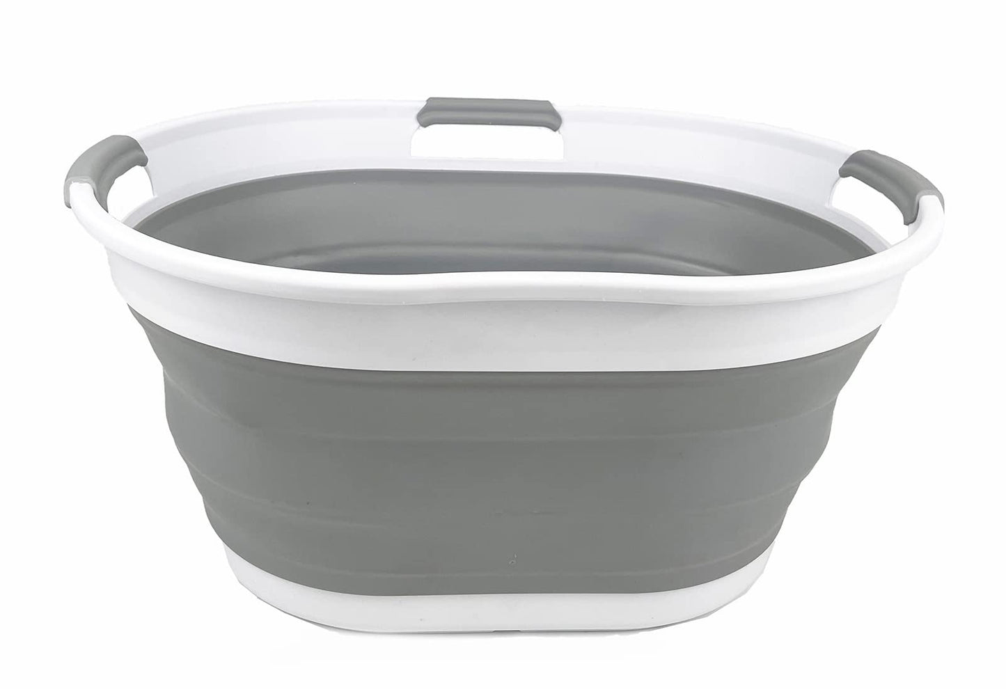 Collpasible Laundry Basket (25L Collapsible Laundry Basket (White/Grey))