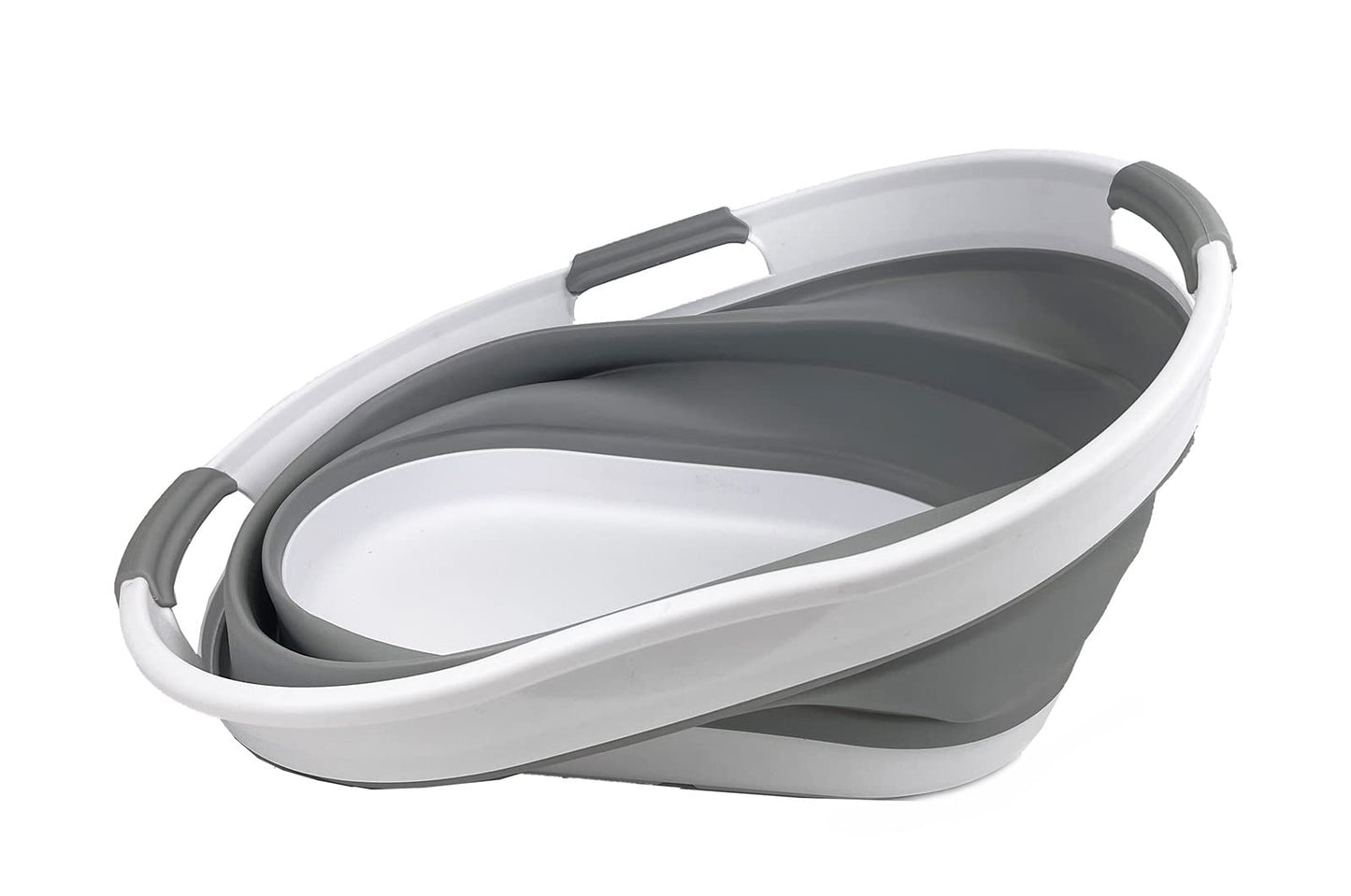 Collpasible Laundry Basket (25L Collapsible Laundry Basket (White/Grey))