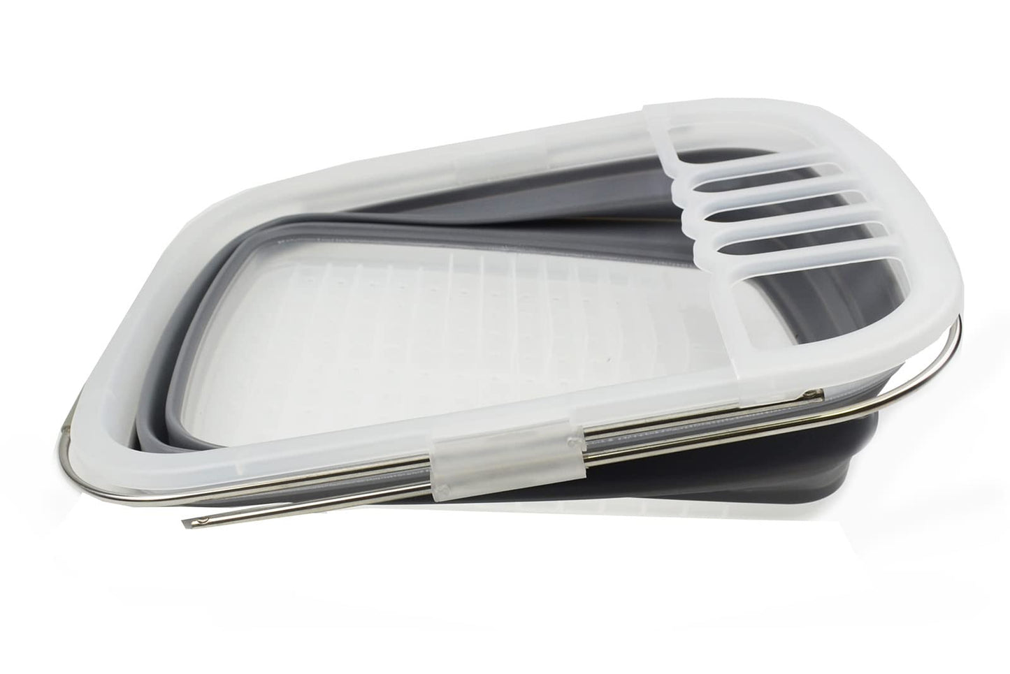 SAMMART 8L (2.11Gallons) Expandable Collapsible Dish Drainer - Foldable Drying Rack - Portable Dinnerware Organizer - Space Saving Kitchen Storage Tray