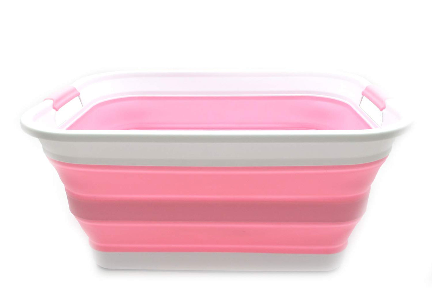 SAMMART 42L (11 Gallon) Collapsible Plastic Laundry Basket-Foldable Pop Up Storage Container/Organizer-Portable Washing Tub-Space Saving Basket, Water Capacity 34L(9 Gallon)