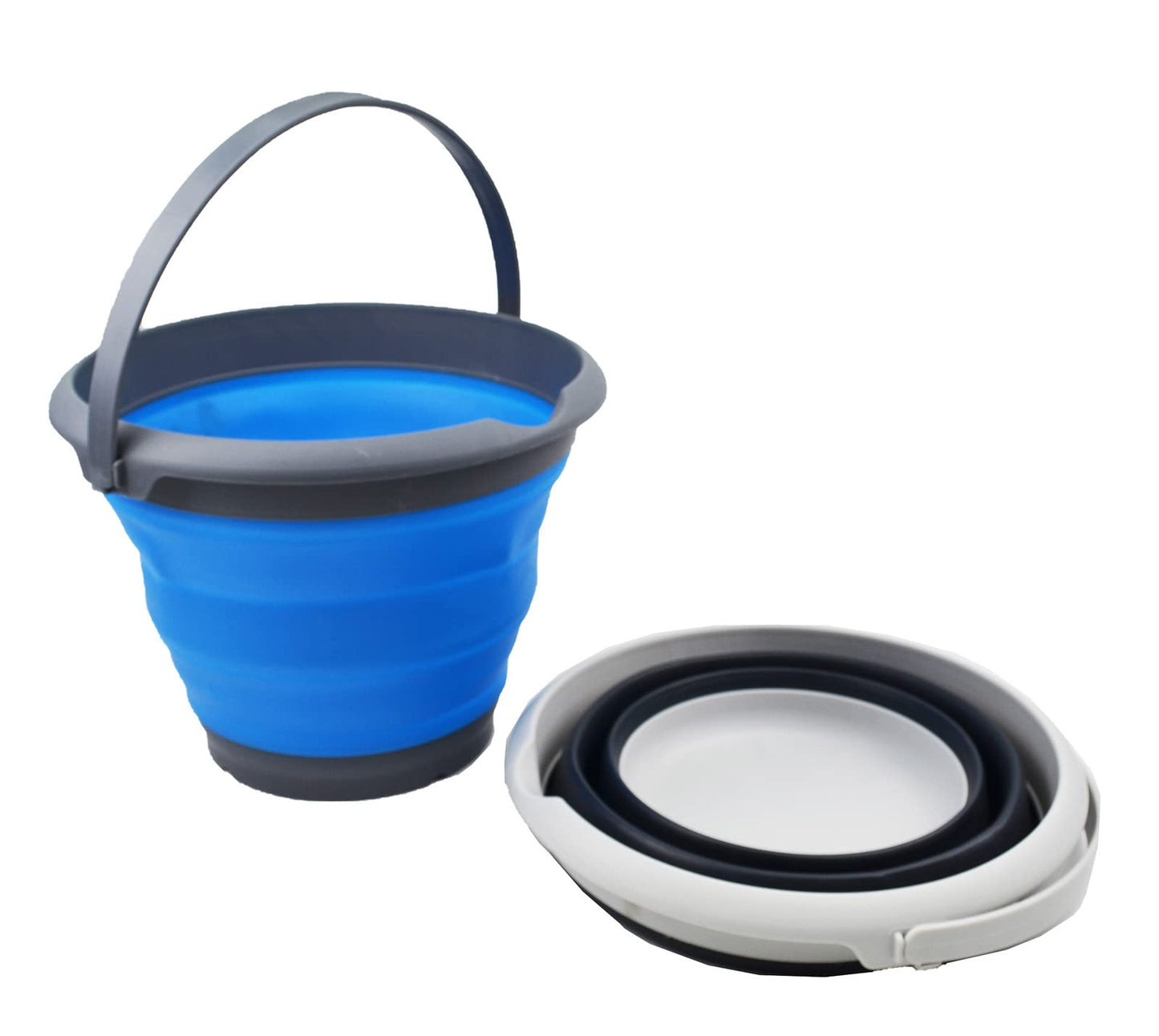 SAMMART 8.5L (2.2 Gallon) Collapsible Plastic Bucket - Foldable Round Tub - Portable Fishing Water Pail - Space Saving Outdoor Waterpot. Size 31cm Dia