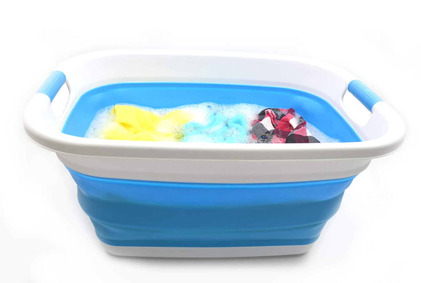 SAMMART 31L (8.1 gallon) Collapsible Plastic Laundry Basket-Pop Up Storage Container - Portable Washing Tub - Space Saving Hamper/Basket, Water capacity: 23L (6 gallon)