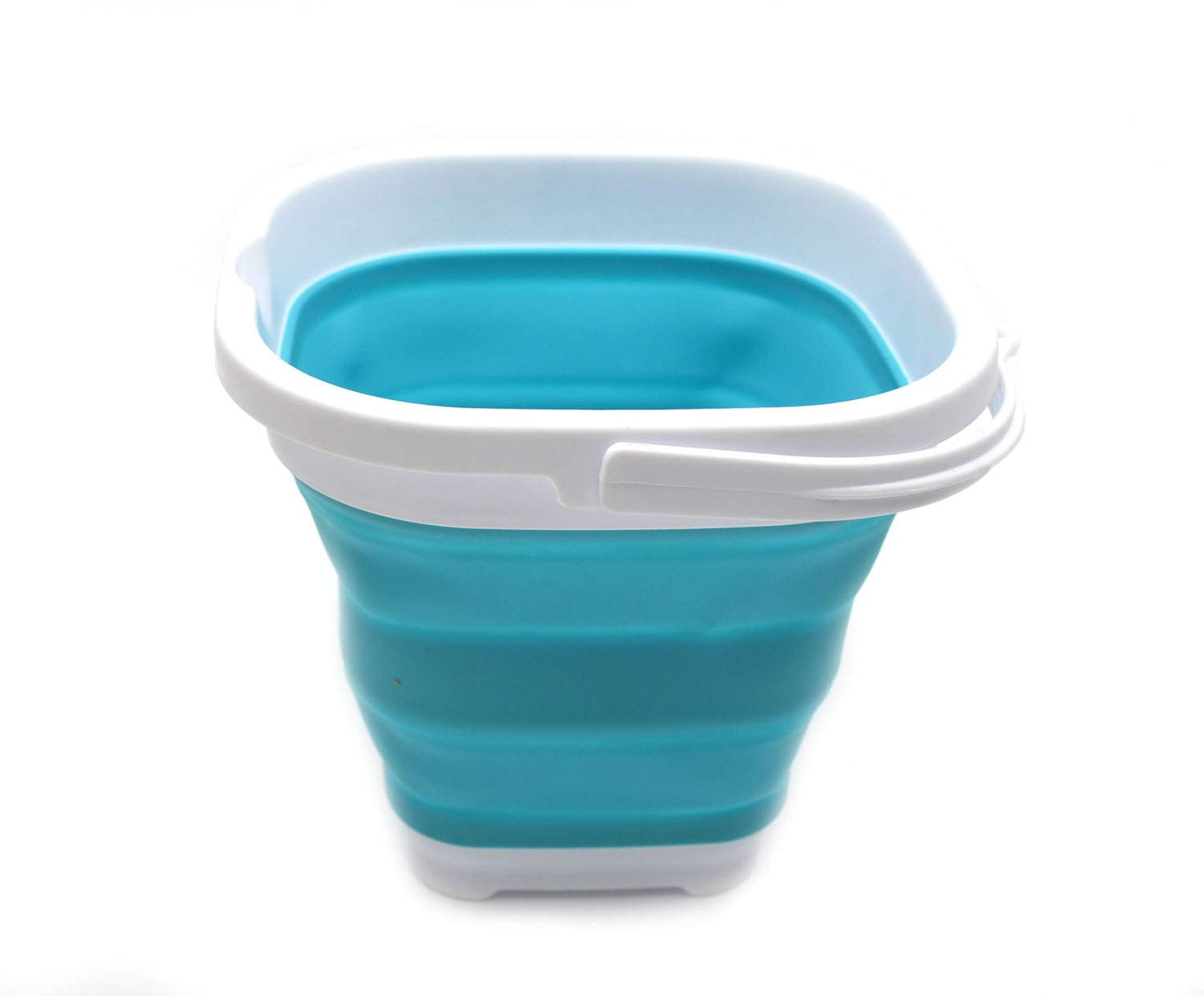 SAMMART 2.6L (0.68 Gallon) Super Mini Sqare Collapsible Plastic Bucket - Foldable Square Tub - Portable Fishing Water Pail - Space Saving Outdoor Waterpot