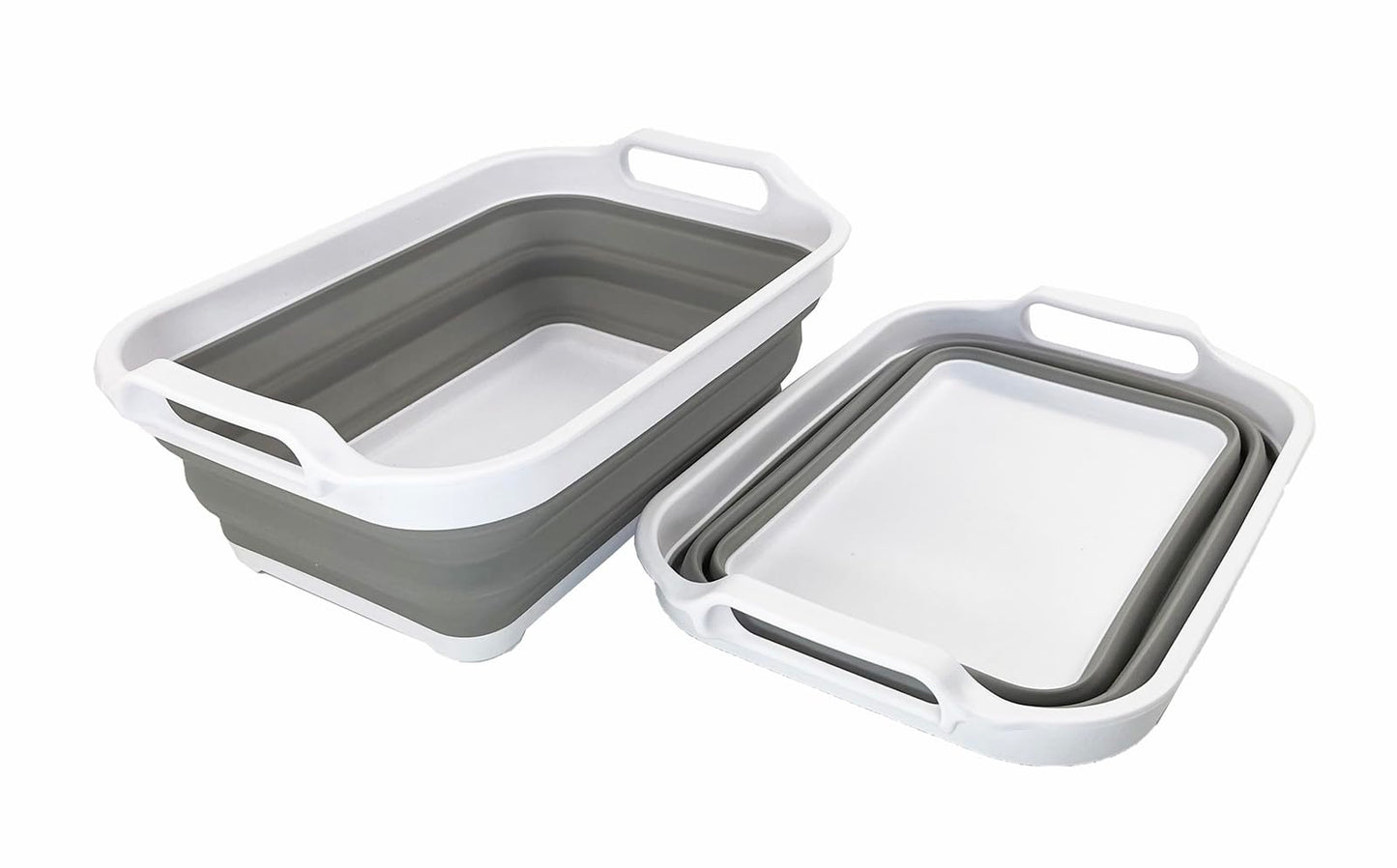 SAMMART Collapsible Tub - Foldable Dish Tub - Portable Washing Basin - Space Saving Plastic Washtub