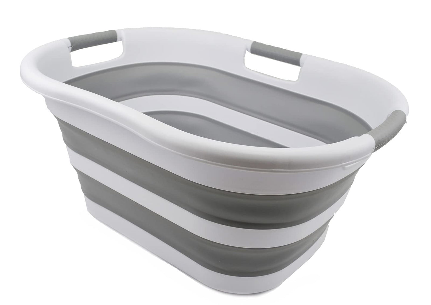 SAMMART 40L (10.5 gallon) Collapsible Plastic Laundry Basket - Foldable Pop Up Storage Container/Organizer - Portable Washing Tub - Space Saving Hamper/Basket