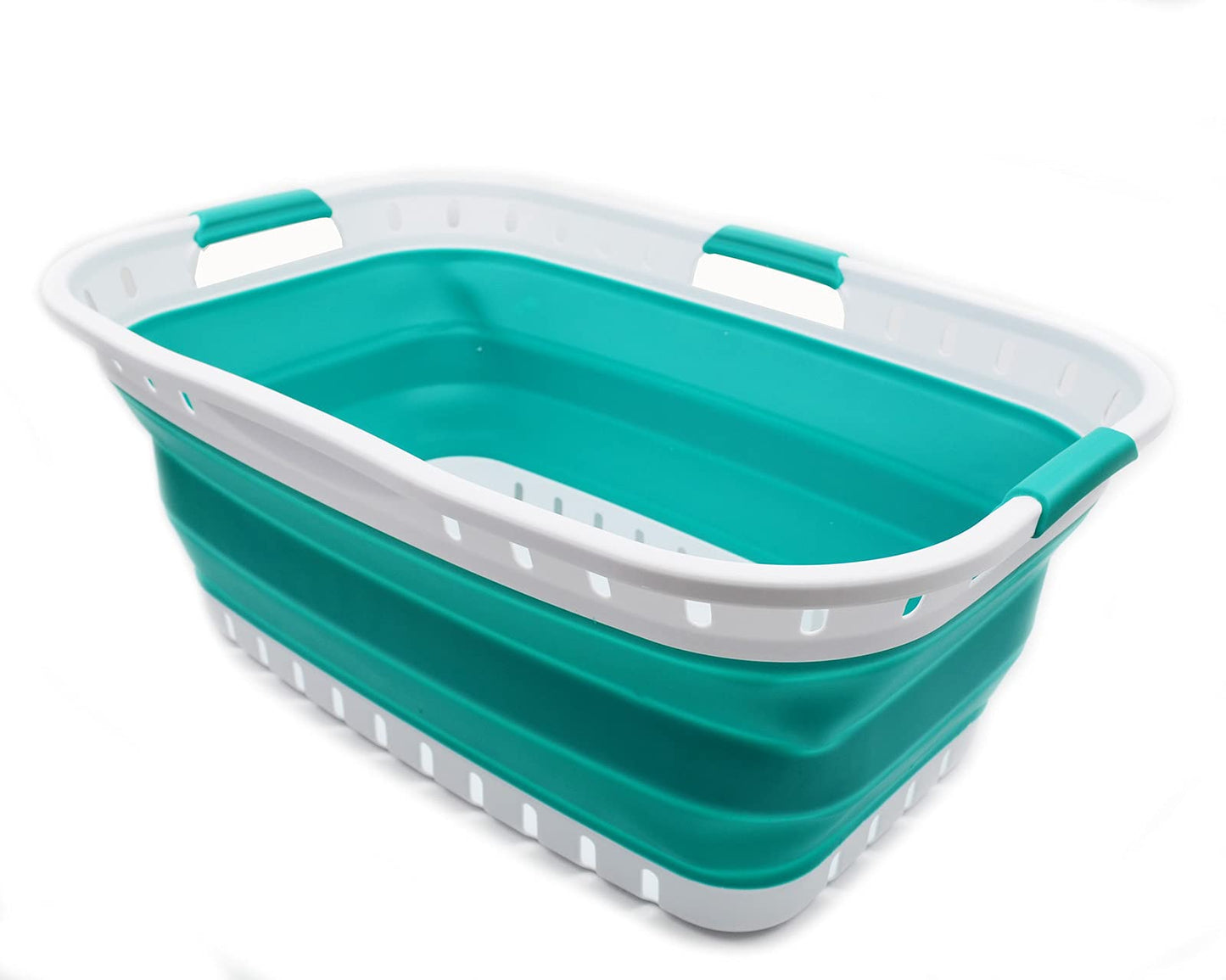 SAMMART 44L (11.62 gallon) Collapsible Plastic Laundry Basket - Foldable Pop Up Storage Container/Organizer - Portable Washing Tub - Space Saving Hamper/Basket