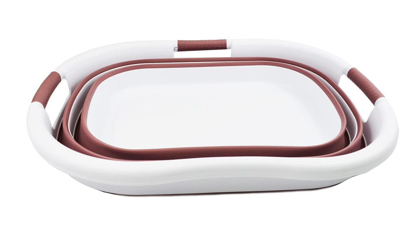 SAMMART 40L (10.5 gallon) Collapsible Plastic Laundry Basket - Foldable Pop Up Storage Container/Organizer - Portable Washing Tub - Space Saving Hamper/Basket