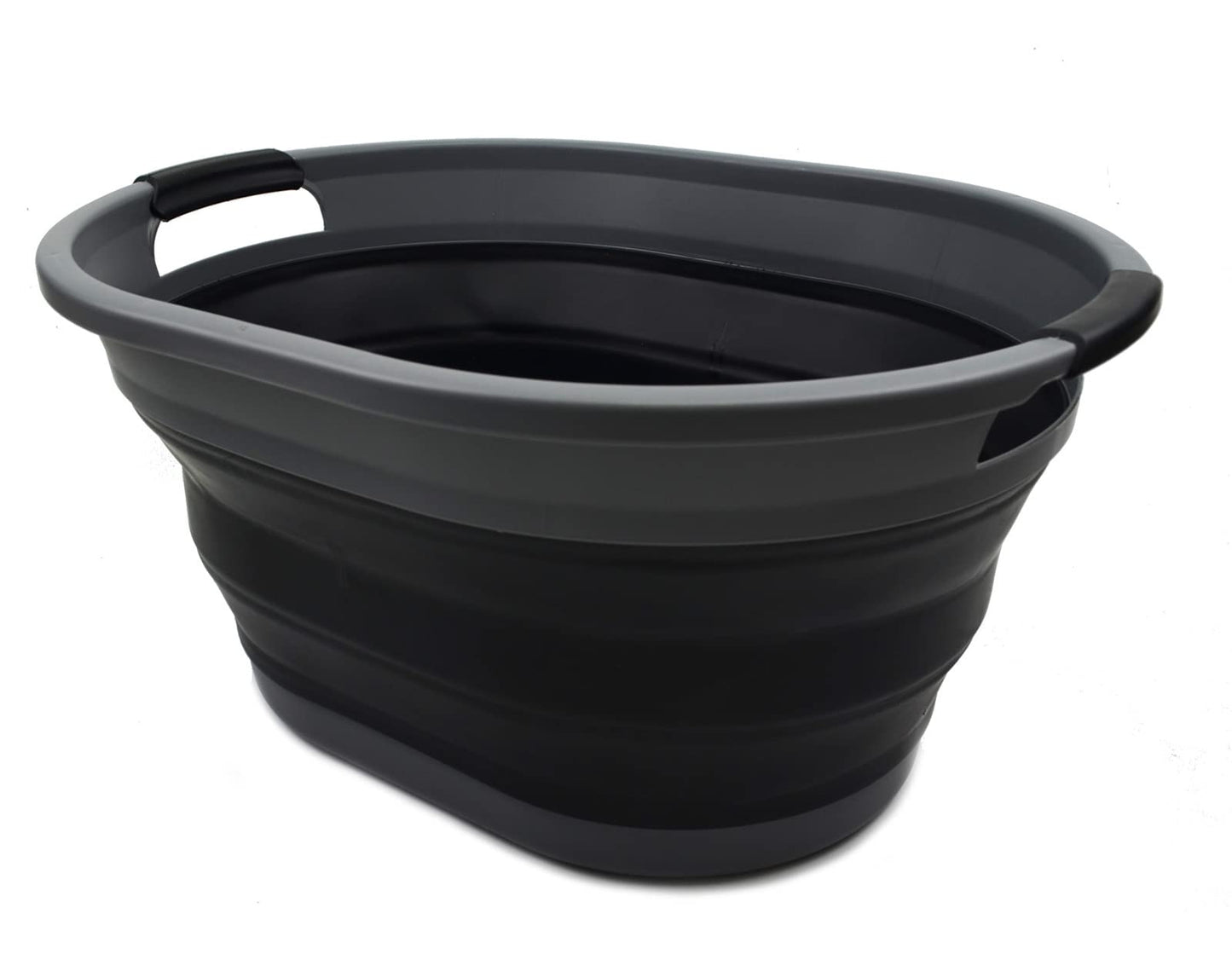 SAMMART 32L (8.4 Gallon) Collapsible Plastic Laundry Basket - Foldable Pop Up Storage Container/Organizer - Portable Washing Tub - Space Saving Hamper, Water Capacity: 24L