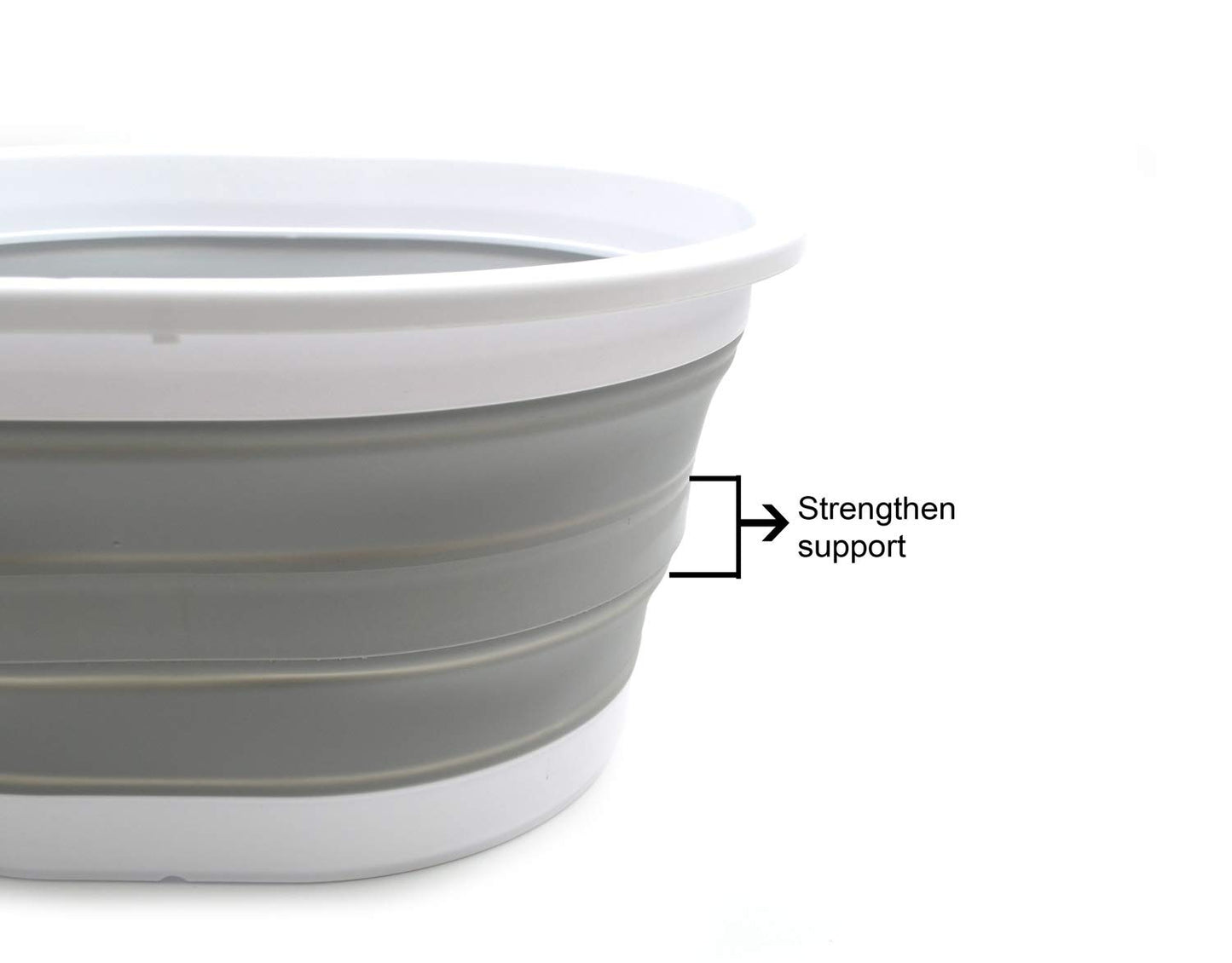 SAMMART 22L (5.8 Gallon) Collapsible Plastic Laundry Basket - Oval Tub/Basket - Foldable Storage Container/Organizer - Portable Washing Tub - Space Saving Laundry Hamper