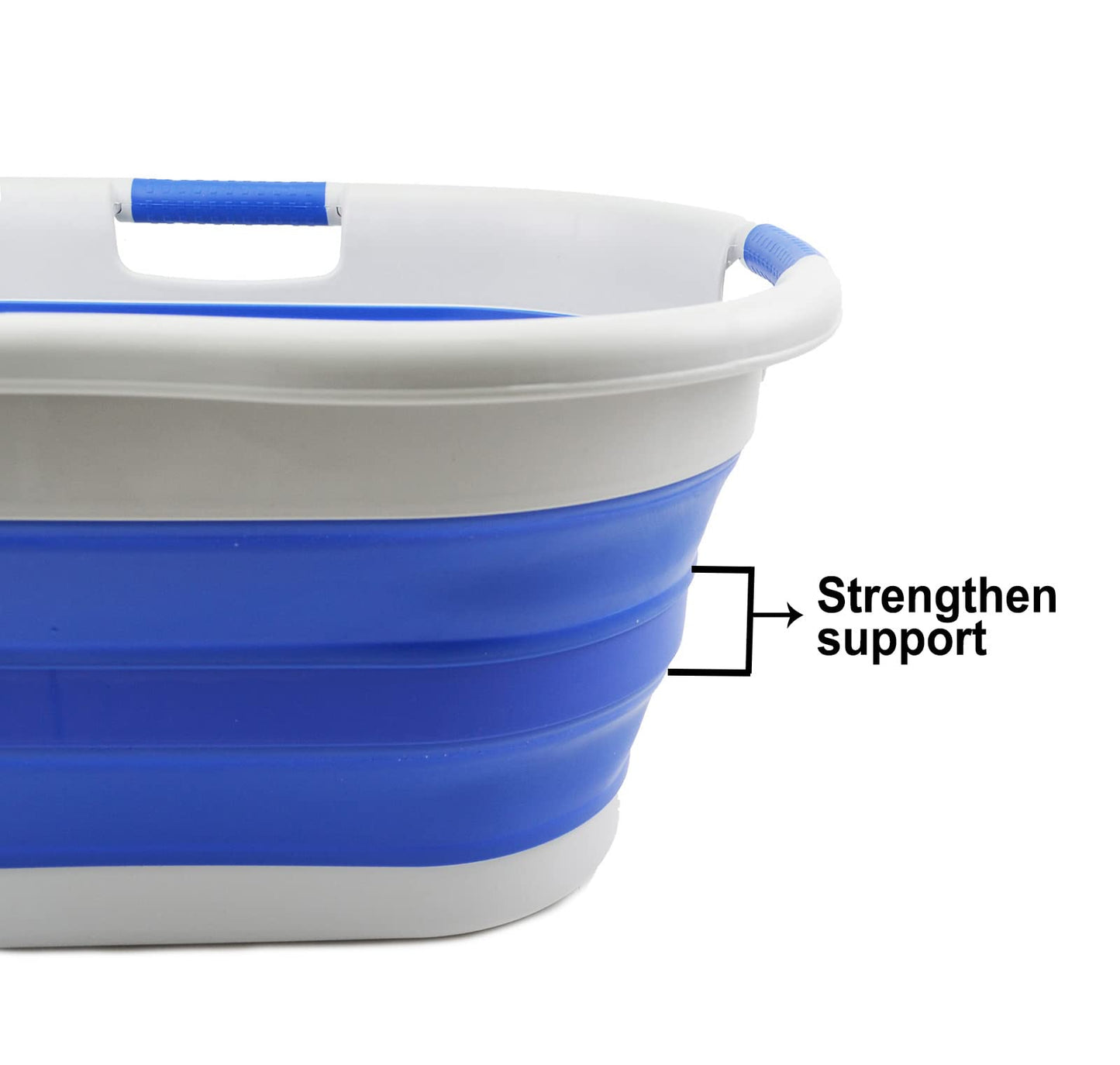 SAMMART 40L (10.5 gallon) Collapsible Plastic Laundry Basket - Foldable Pop Up Storage Container/Organizer - Portable Washing Tub - Space Saving Hamper/Basket