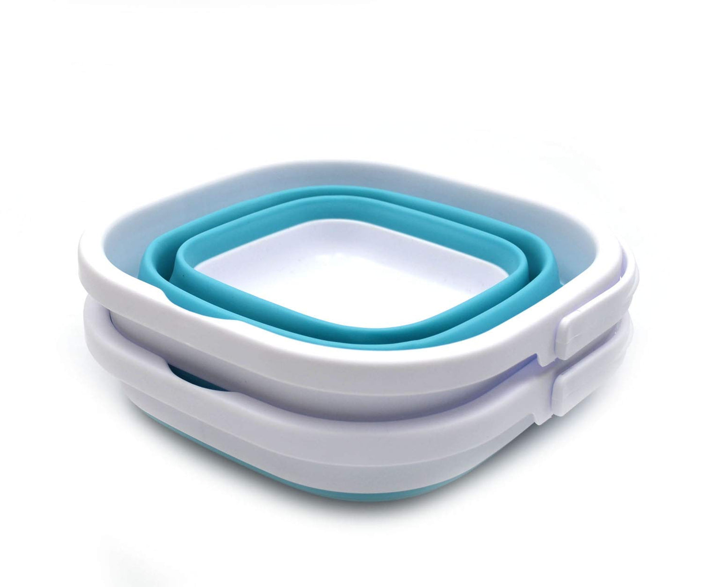 SAMMART 2.6L (0.68 Gallon) Super Mini Sqare Collapsible Plastic Bucket - Foldable Square Tub - Portable Fishing Water Pail - Space Saving Outdoor Waterpot