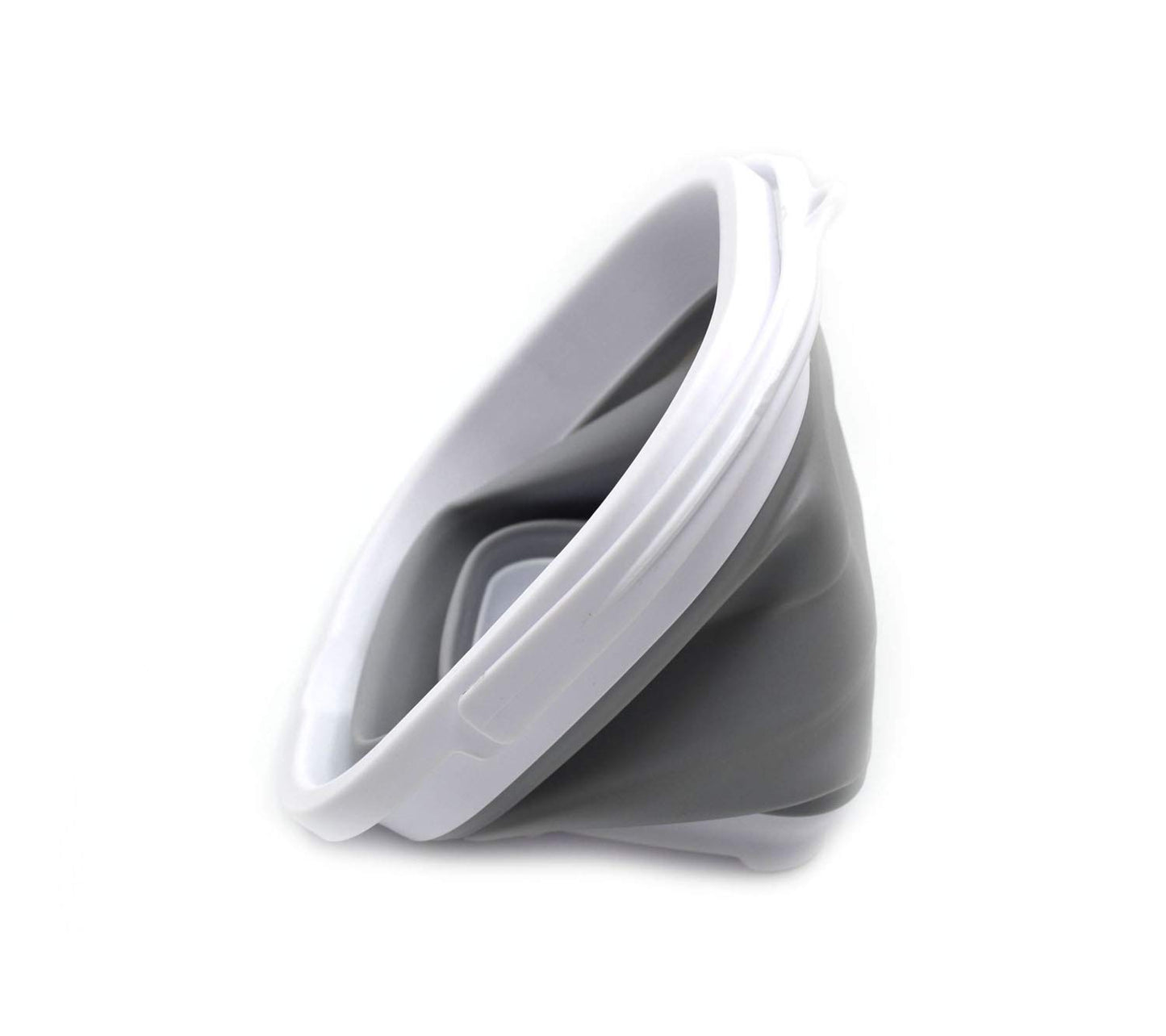 SAMMART Collapsible Plastic Bucket - Foldable Round Tub with Handle - Pop Up Saving (Grey+Black, 2.6L (Square))