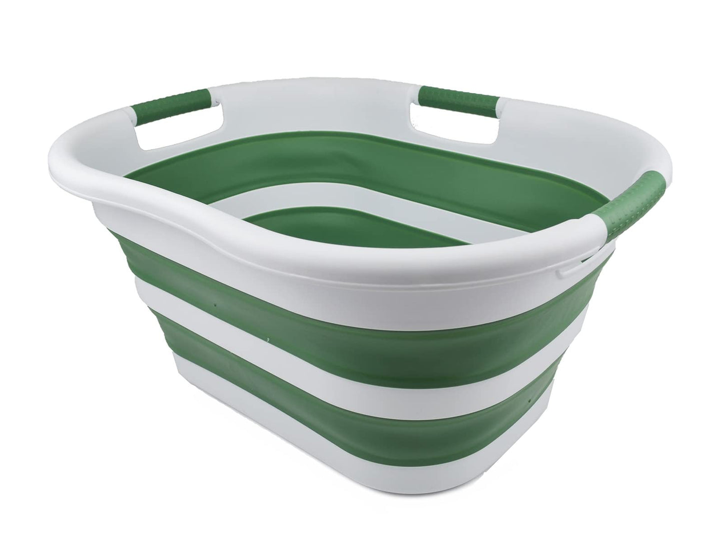 SAMMART 40L (10.5 gallon) Collapsible Plastic Laundry Basket - Foldable Pop Up Storage Container/Organizer - Portable Washing Tub - Space Saving Hamper/Basket