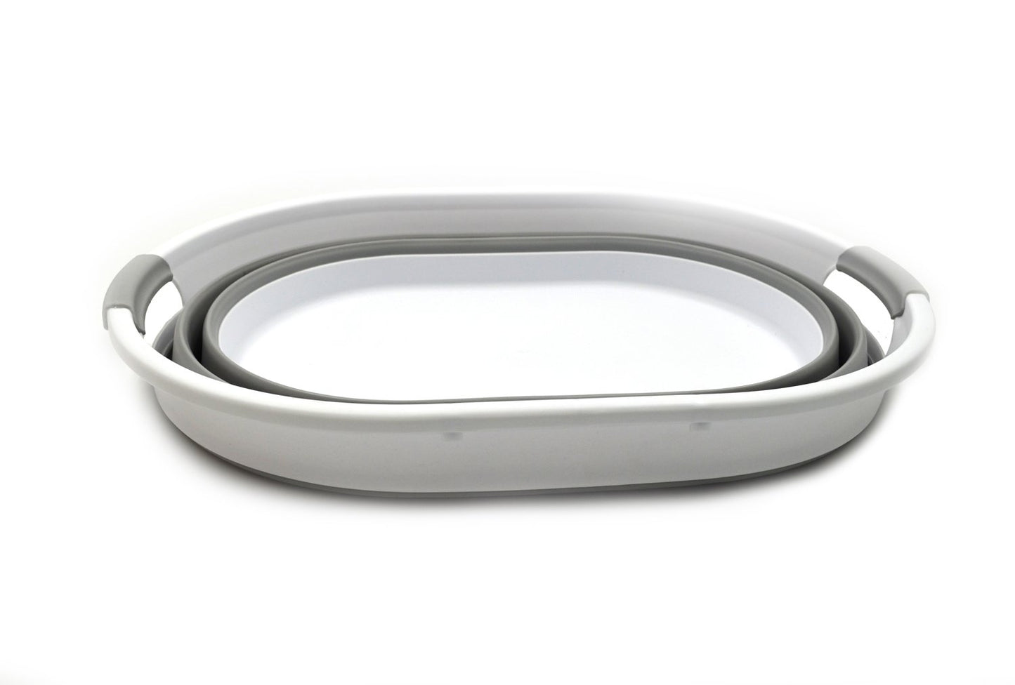 SAMMART 39L(10.3 gallon) Collapsible Plastic Laundry Basket - Oval Tub/Basket - Foldable Storage Container-Portable Washing Tub - Space Saving Laundry Hamper, Water capacity: 30L (7.9 gallon)