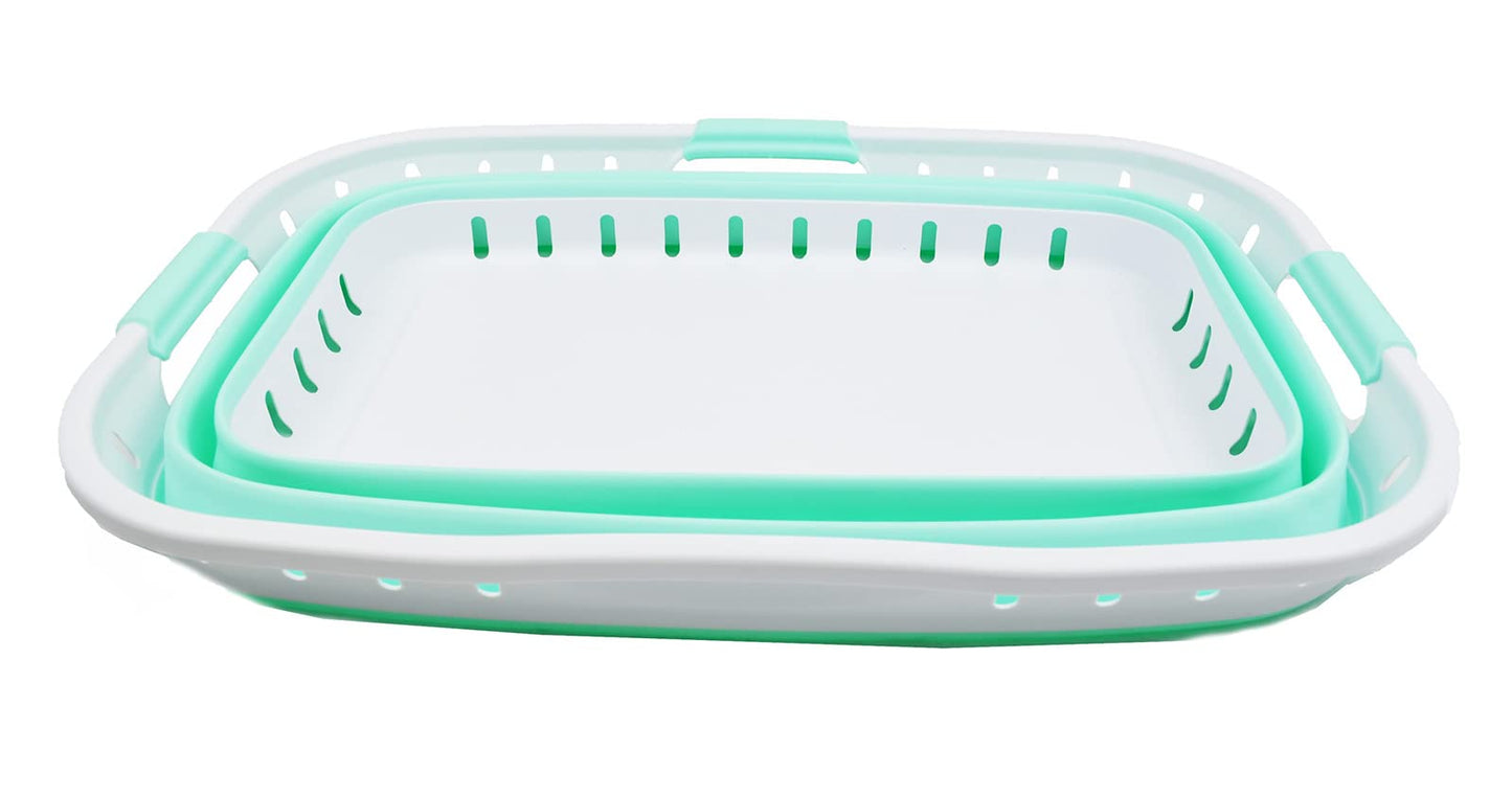 SAMMART 44L (11.62 gallon) Collapsible Plastic Laundry Basket - Foldable Pop Up Storage Container/Organizer - Portable Washing Tub - Space Saving Hamper/Basket