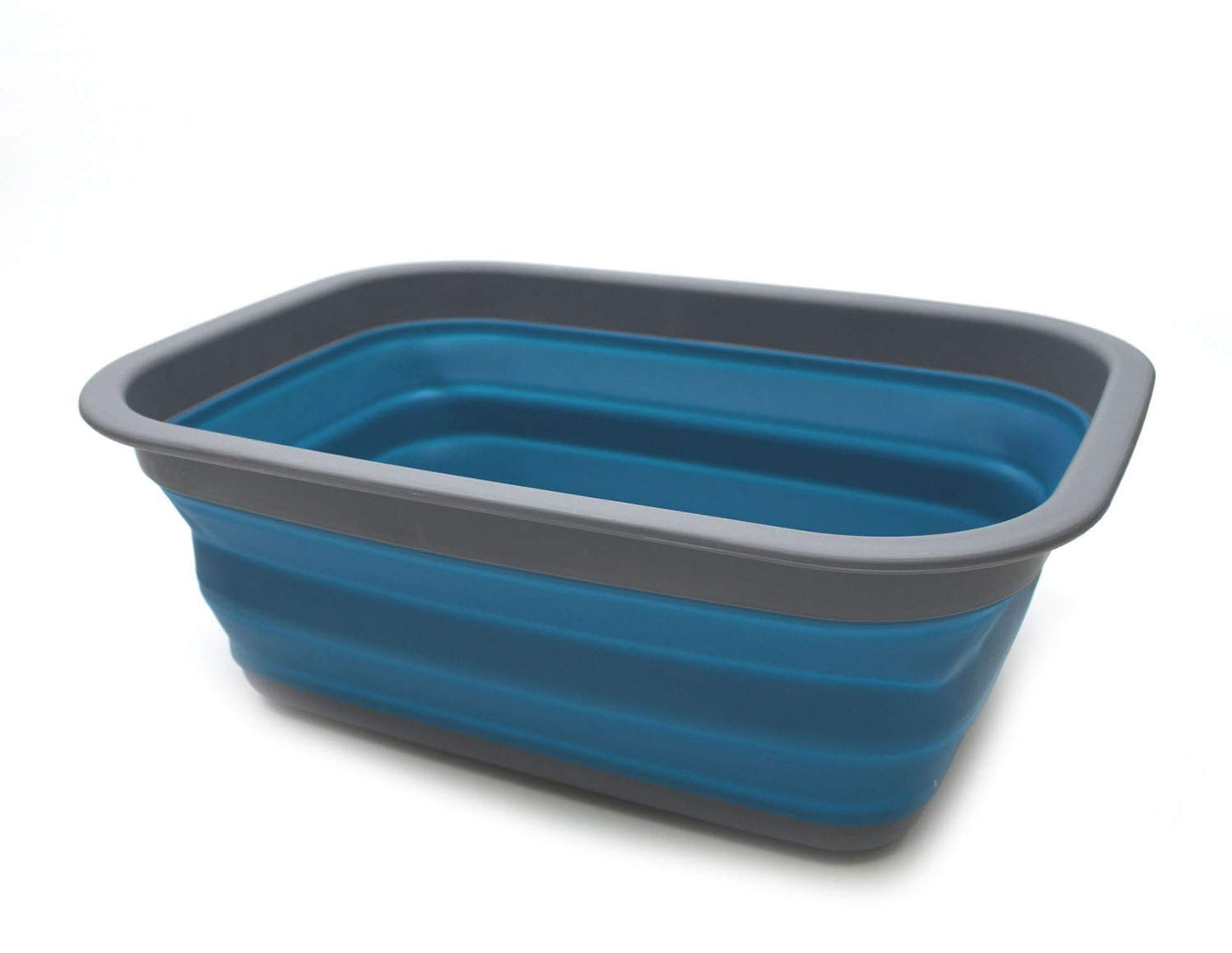 SAMMART Set of 2-9.2L (2.37Gallon) Collapsible Tub - Portable Outdoor Picnic Basket/Crater - Foldable Shopping Bag - Space Saving Storage Container
