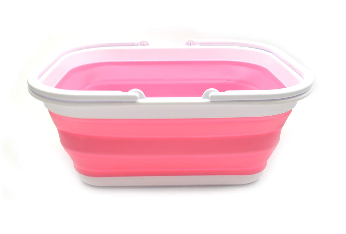 SAMMART 15.5L (4.1 Gallons) Collapsible Tub with Handle - Portable Outdoor Picnic Basket/Crater - Foldable Shopping Bag - Space Saving Storage Container