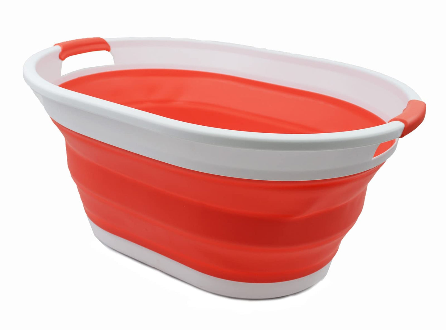 SAMMART 32L (8.4 Gallon) Collapsible Plastic Laundry Basket - Foldable Pop Up Storage Container/Organizer - Portable Washing Tub - Space Saving Hamper, Water Capacity: 24L