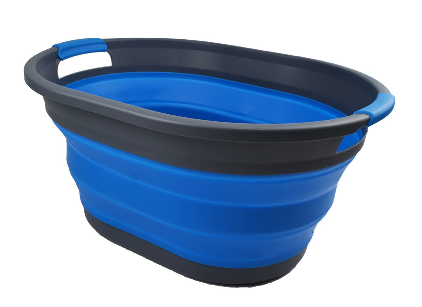 SAMMART 32L (8.4 Gallon) Collapsible Plastic Laundry Basket - Foldable Pop Up Storage Container/Organizer - Portable Washing Tub - Space Saving Hamper, Water Capacity: 24L