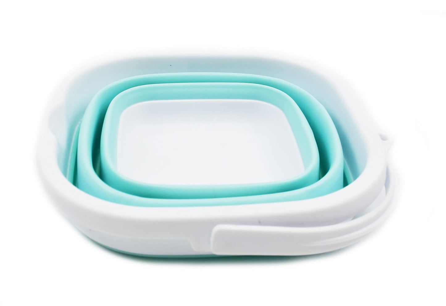 SAMMART 2.6L (0.68 Gallon) Super Mini Sqare Collapsible Plastic Bucket - Foldable Square Tub - Portable Fishing Water Pail - Space Saving Outdoor Waterpot