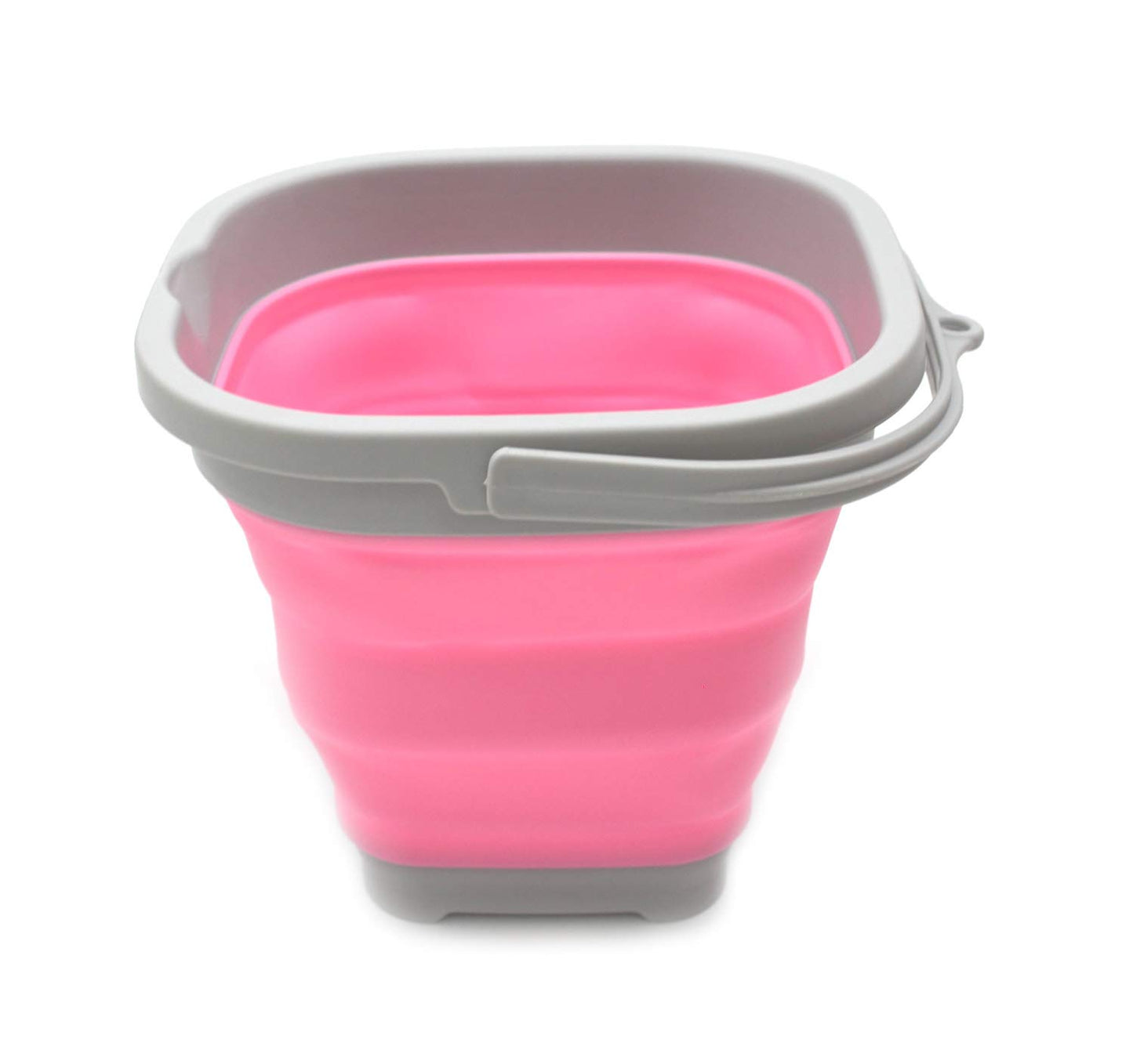 SAMMART 2.6L (0.68 Gallon) Super Mini Sqare Collapsible Plastic Bucket - Foldable Square Tub - Portable Fishing Water Pail - Space Saving Outdoor Waterpot