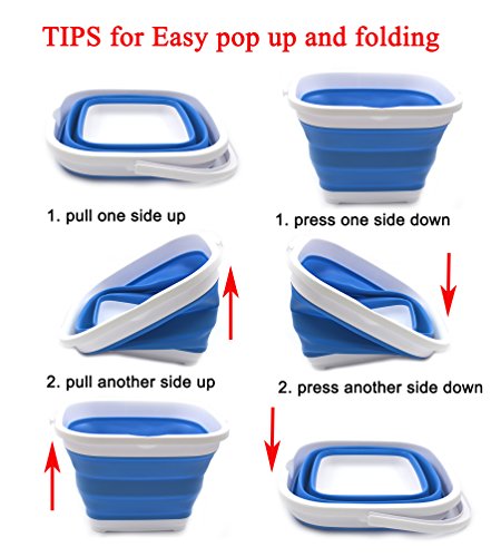 SAMMART 10L (2.6 Gallon) Collapsible Rectangular Handy Basket/Bucket