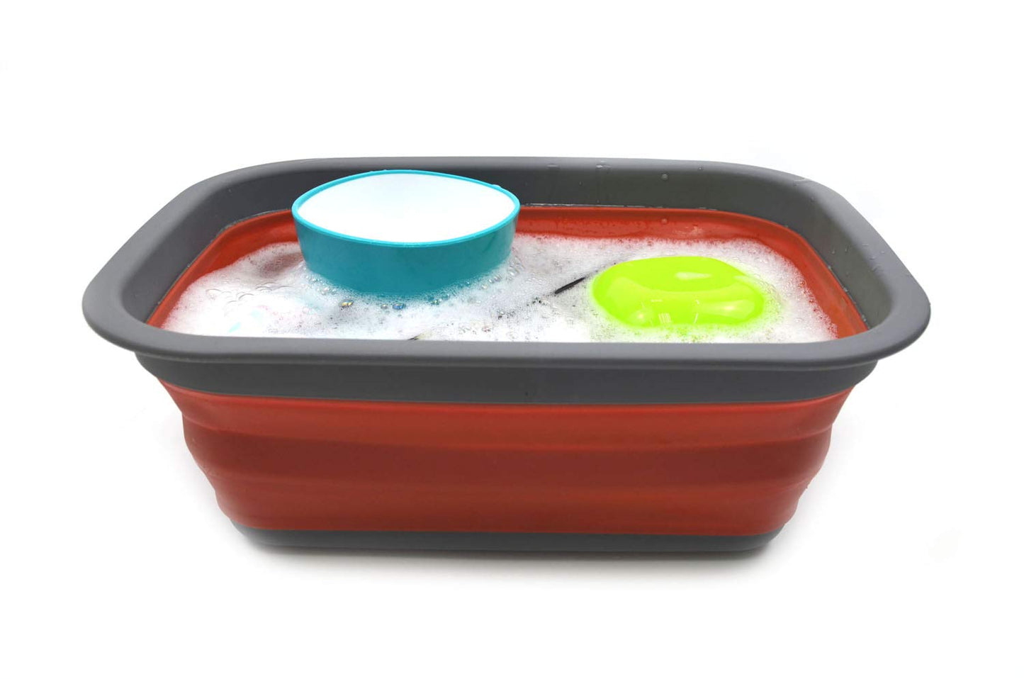 SAMMART 9.2L (2.37Gallon) Collapsible Tub - Portable Outdoor Picnic Basket/Crater - Foldable Shopping Bag - Space Saving Storage Container