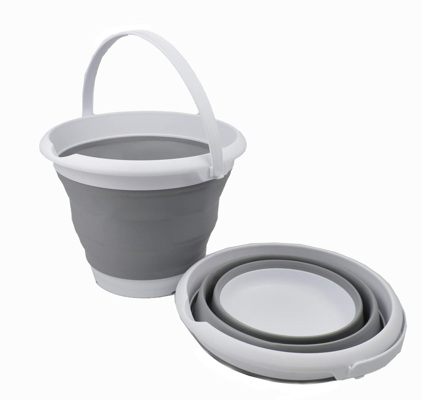 SAMMART 8.5L (2.2 Gallon) Collapsible Plastic Bucket - Foldable Round Tub - Portable Fishing Water Pail - Space Saving Outdoor Waterpot. Size 31cm Dia