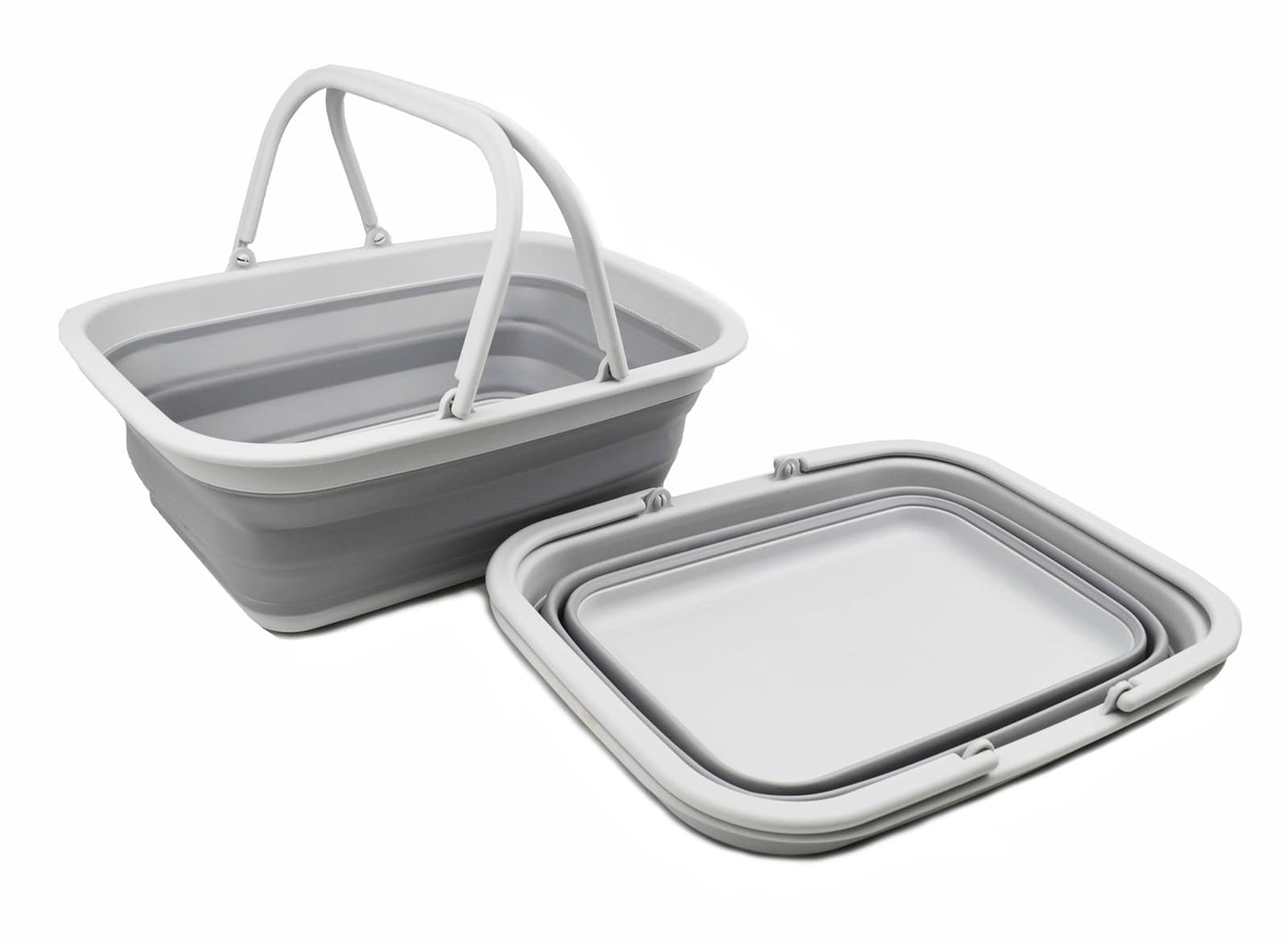 SAMMART SAMMART 9.2L (2.37Gallon) Collapsible Tub with Handle - Portable Outdoor Picnic Basket/Crater - Foldable Shopping Bag - Space Saving Storage Container
