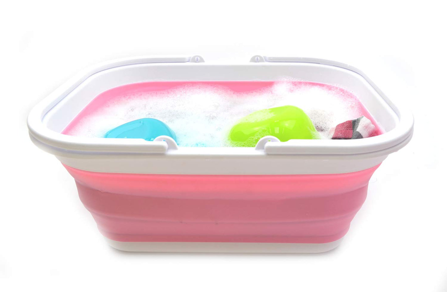 SAMMART 15.5L (4.1 Gallons) Collapsible Tub with Handle - Portable Outdoor Picnic Basket/Crater - Foldable Shopping Bag - Space Saving Storage Container