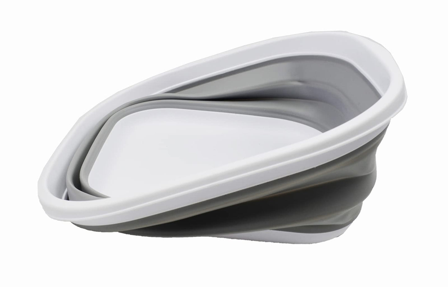SAMMART Collapsible Tub (10L Collapsible Rectangular Tub (White/Grey))