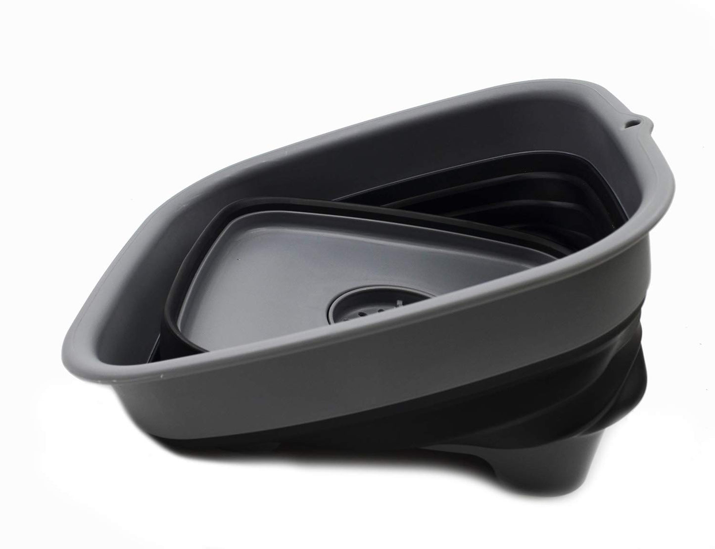 SAMMART 9.1L (2.4Gallon) Collapsible Dishpan with Draining Plug - Foldable Washing Basin - Portable Dish Washing Tub - Space Saving Kitchen Storage Tray