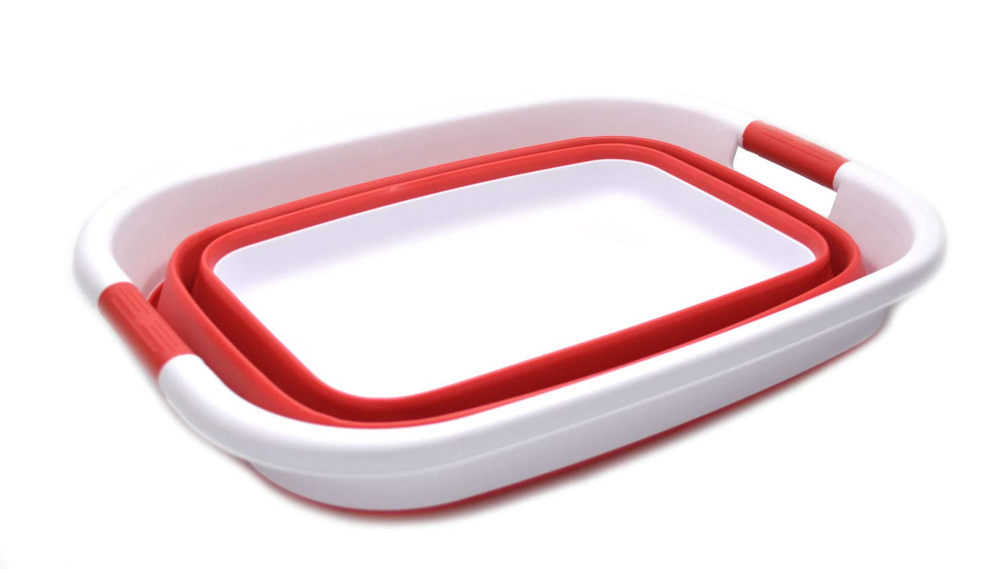 SAMMART 31L (8.1 gallon) Collapsible Plastic Laundry Basket-Pop Up Storage Container - Portable Washing Tub - Space Saving Hamper/Basket, Water capacity: 23L (6 gallon)