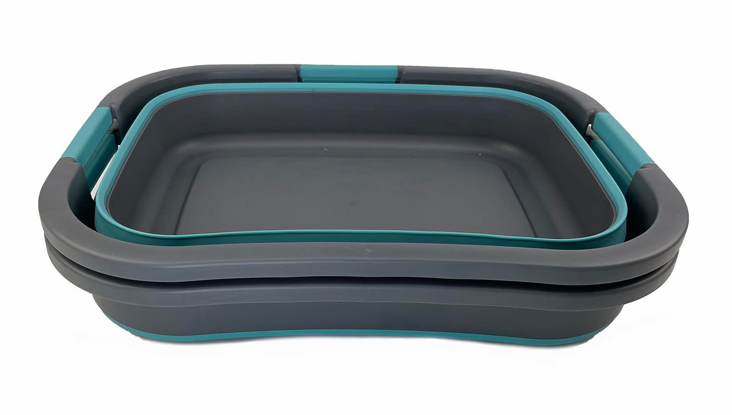 SAMMART 30L (7.9 gallon) Collapsible Plastic Laundry Basket - Foldable Pop Up Storage Container/Organizer - Portable Washing Tub - Space Saving Hamper/Basket