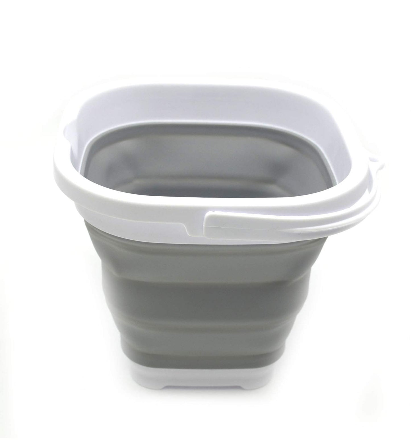 SAMMART 2.6L (0.68 Gallon) Super Mini Sqare Collapsible Plastic Bucket - Foldable Square Tub - Portable Fishing Water Pail - Space Saving Outdoor Waterpot