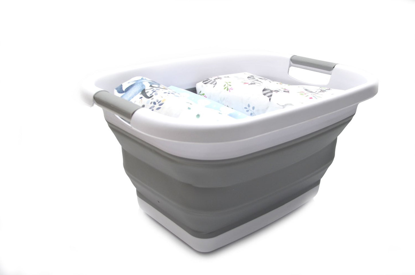 SAMMART Set of 2-21L(5.5 gallon) Collapsible Laundry Basket/Tub-Foldable Storage Container-Portable Washing Bin - Space Saving Hamper, Water capacity: 17L (4.4 gallon)