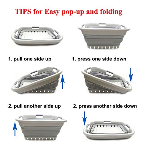 SAMMART 41L (10.8 gallon) Collapsible Plastic Laundry Basket - Foldable Pop Up Storage Container/Organizer - Portable Washing Tub - Space Saving Hamper/Basket
