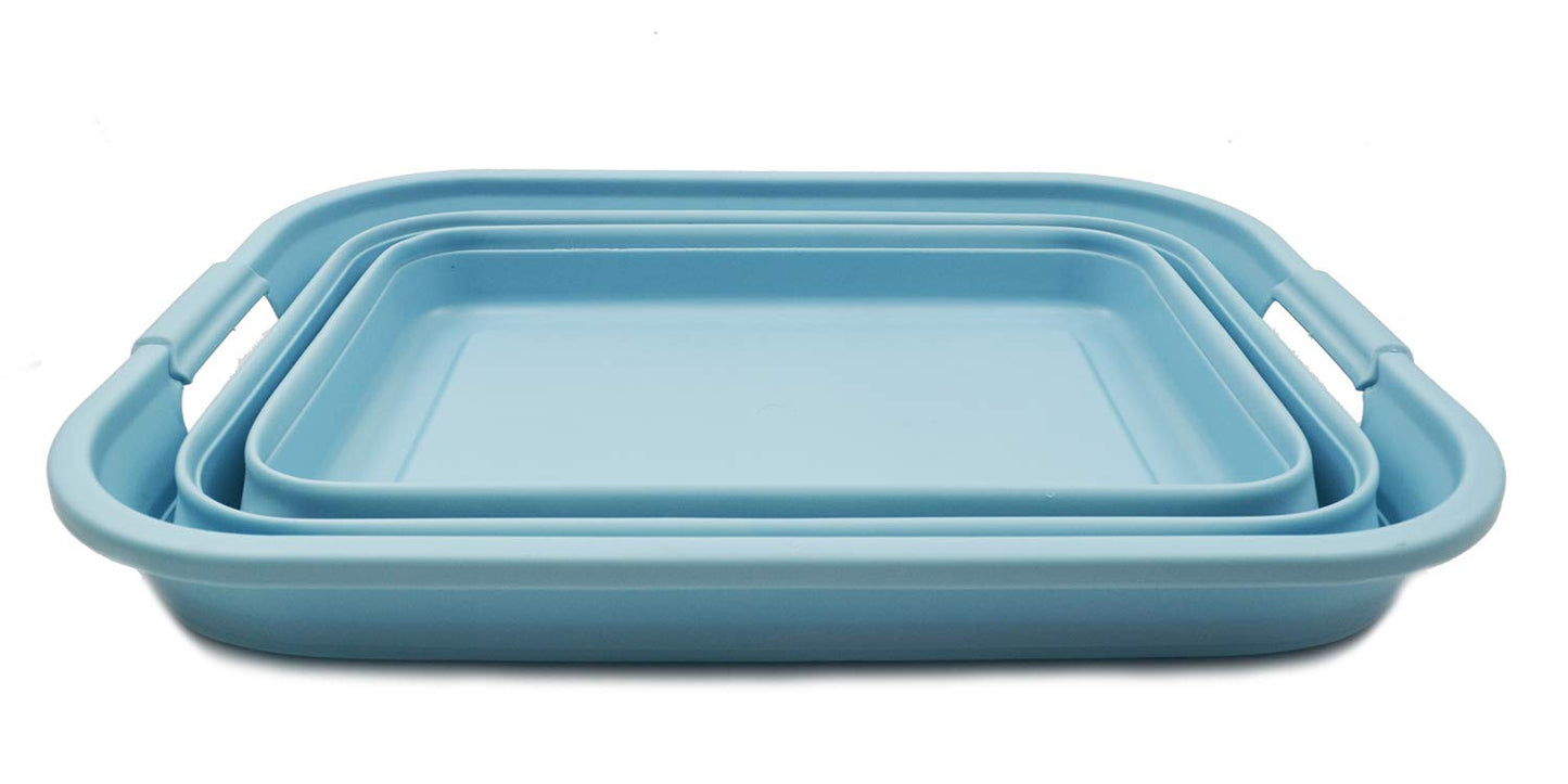 SAMMART 42L (11 Gallon) Collapsible Plastic Laundry Basket-Foldable Pop Up Storage Container/Organizer-Portable Washing Tub-Space Saving Basket, Water Capacity 34L(9 Gallon)