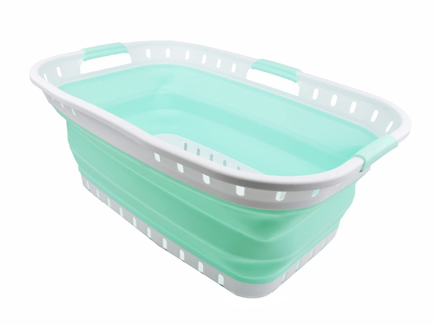 SAMMART 44L (11.62 gallon) Collapsible Plastic Laundry Basket - Foldable Pop Up Storage Container/Organizer - Portable Washing Tub - Space Saving Hamper/Basket