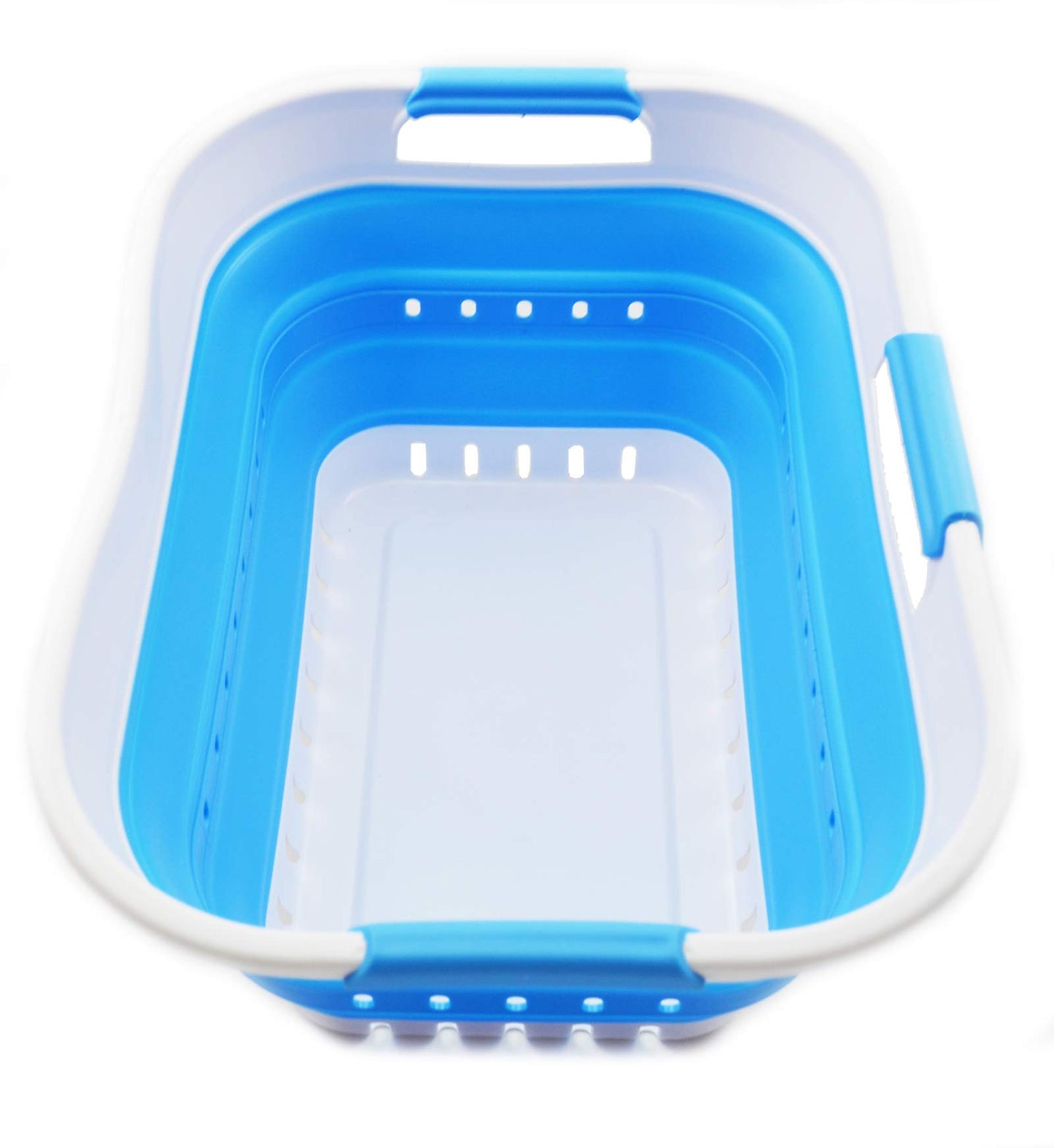 SAMMART 19L (5 Gallon) Collapsible Super Mini 3 Handled Plastic Laundry Basket - Foldable Pop Up Storage Container/Organizer - Space Saving Hamper/Basket