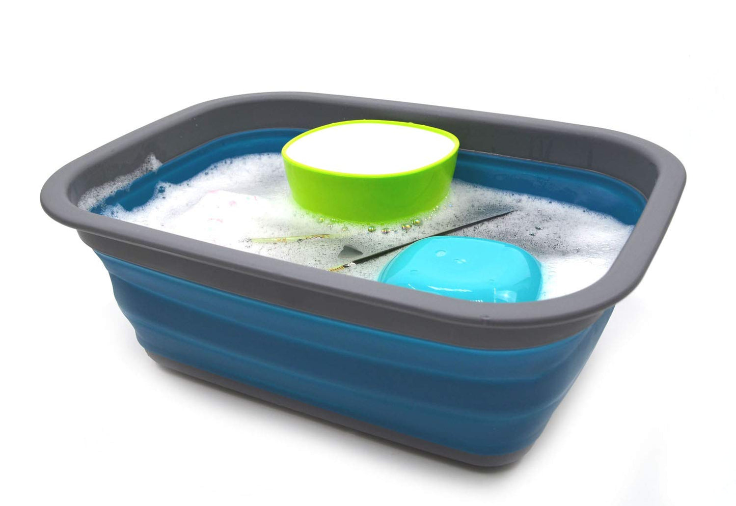 SAMMART 9.2L (2.37Gallon) Collapsible Tub - Portable Outdoor Picnic Basket/Crater - Foldable Shopping Bag - Space Saving Storage Container