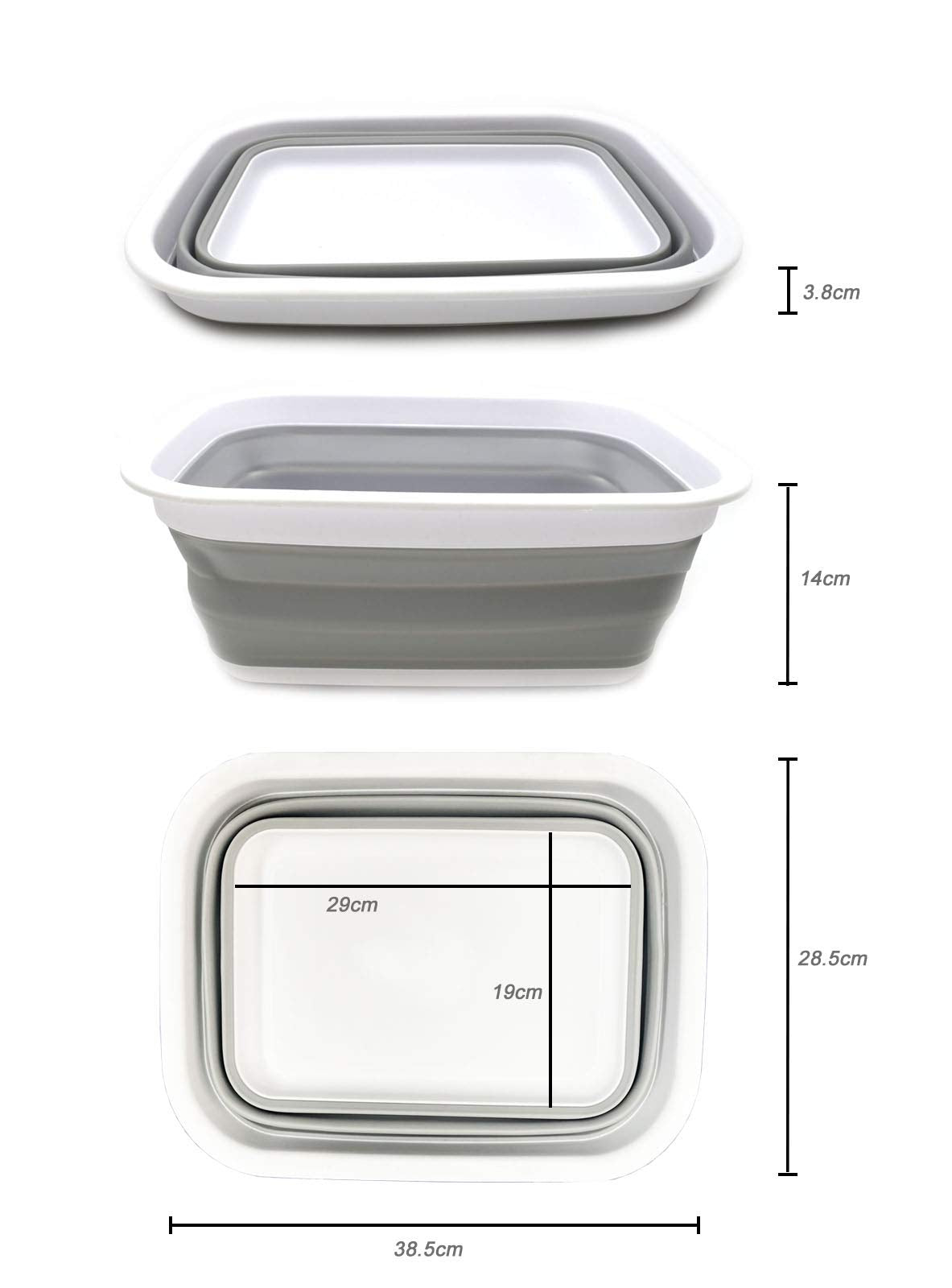 SAMMART 9.2L (2.37Gallon) Collapsible Tub - Portable Outdoor Picnic Basket/Crater - Foldable Shopping Bag - Space Saving Storage Container