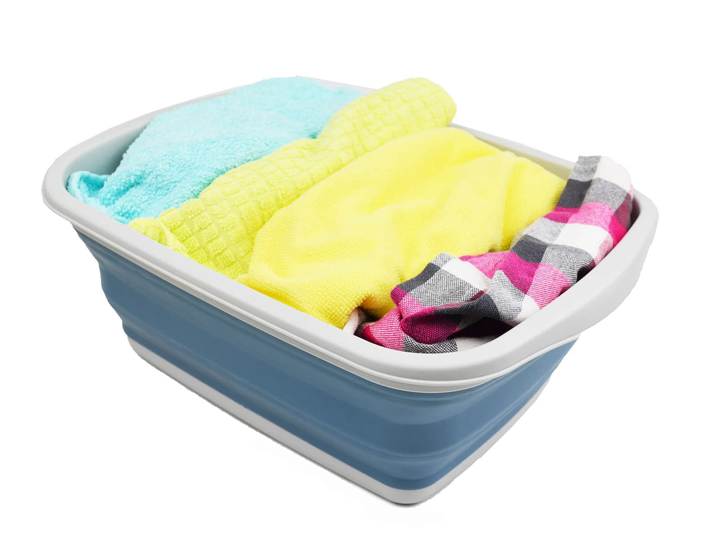 SAMMART 10L (2.6 Gallons) Collapsible Tub - Foldable Dish Tub - Portable Washing Basin - Space Saving Plastic Washtub