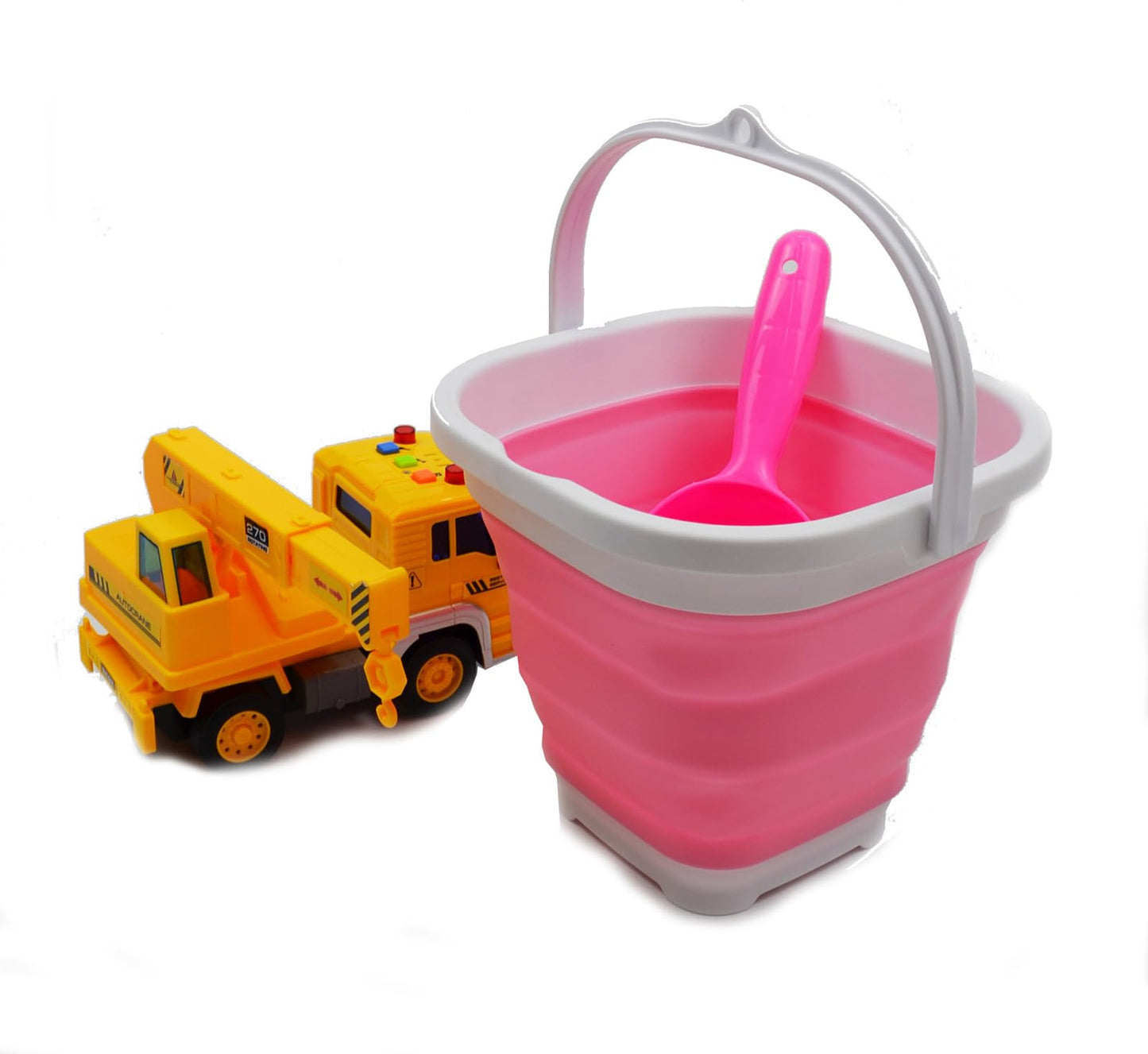 SAMMART 2.6L (0.68 Gallon) Super Mini Sqare Collapsible Plastic Bucket - Foldable Square Tub - Portable Fishing Water Pail - Space Saving Outdoor Waterpot