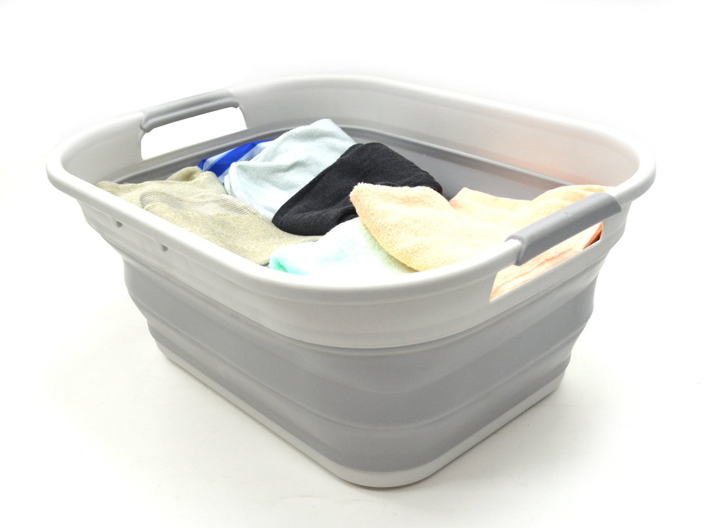 SAMMART 19.5L Set of 2 Collapsible Laundry Basket with Lid - Foldable Pop Up Storage Container/Organizer - Portable Washing Tub - Space Saving Hamper/Basket with Lid