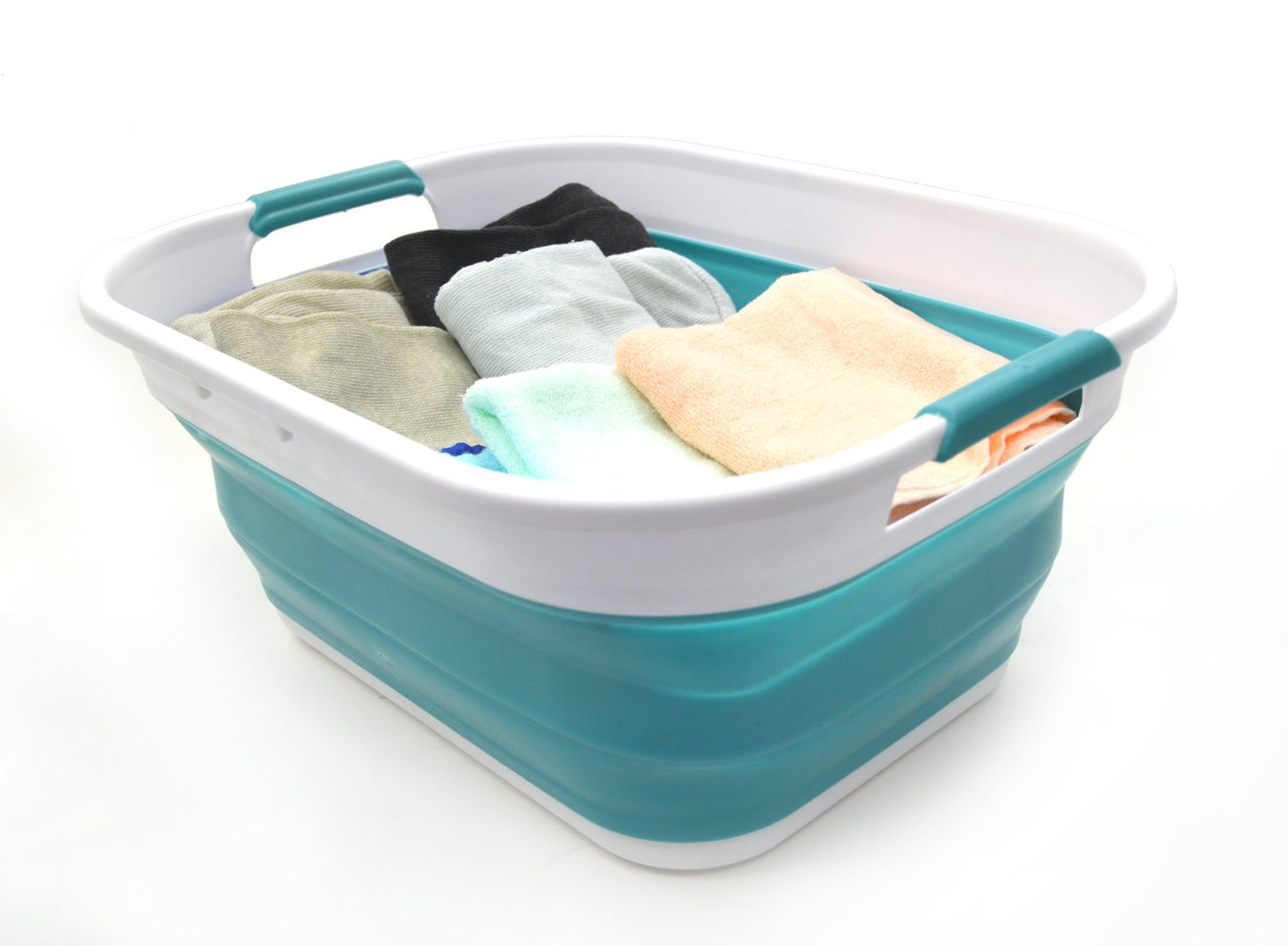 SAMMART 19.5L (5.15 Gallon) Collapsible Plastic Laundry Basket - Foldable Pop Up Storage Container/Organizer - Portable Washing Tub - Space Saving Hamper/Basket
