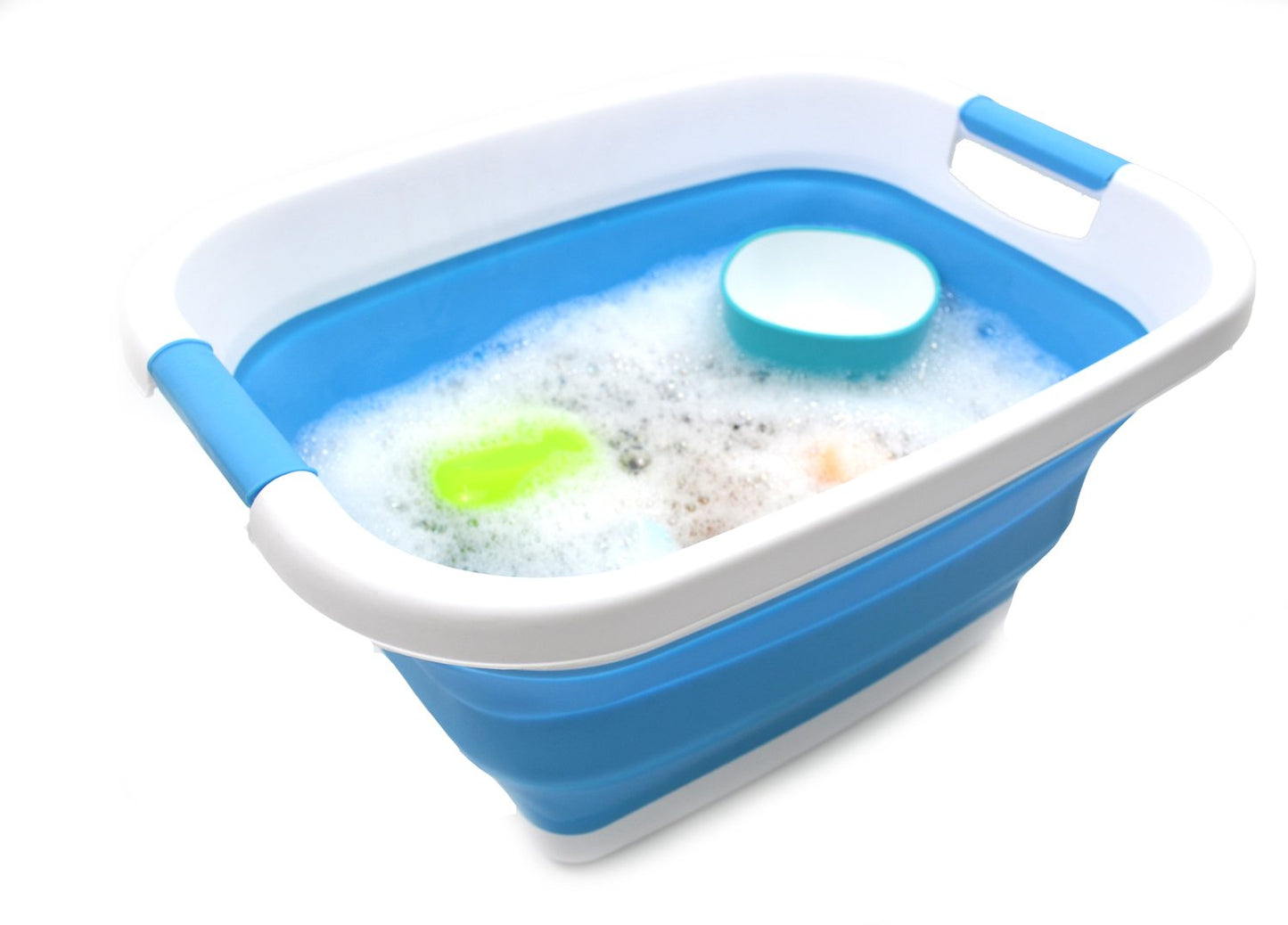 SAMMART 25L (6.6 gallon) Collapsible Laundry Basket/Tub - Foldable Storage Container/Organizer - Portable Washing Bin - Space Saving Hamper, Water capacity: 19L (5 gallon)