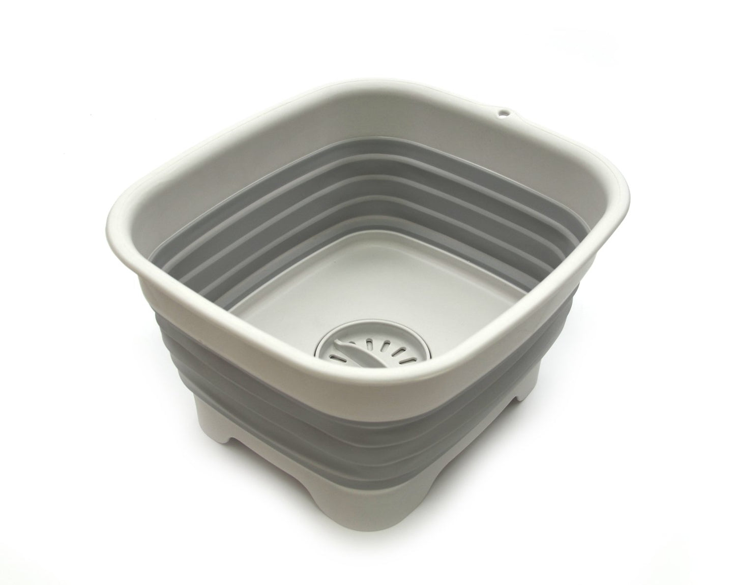 SAMMART 9.1L (2.4Gallon) Collapsible Dishpan with Draining Plug - Foldable Washing Basin - Portable Dish Washing Tub - Space Saving Kitchen Storage Tray