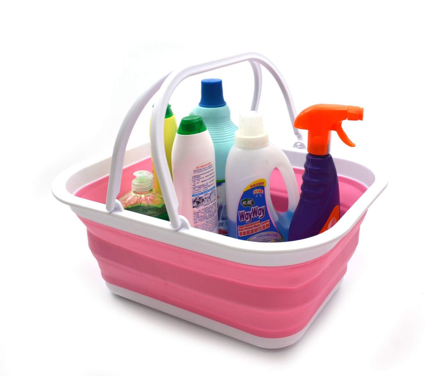 SAMMART 15.5L (4.1 Gallons) Collapsible Tub with Handle - Portable Outdoor Picnic Basket/Crater - Foldable Shopping Bag - Space Saving Storage Container