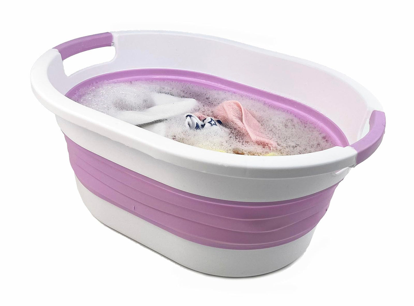 SAMMART 23L (6 gallon) Collapsible Plastic Laundry Basket - Foldable Pop Up Storage Container/Organizer - Portable Washing Tub - Space Saving Hamper/Basket